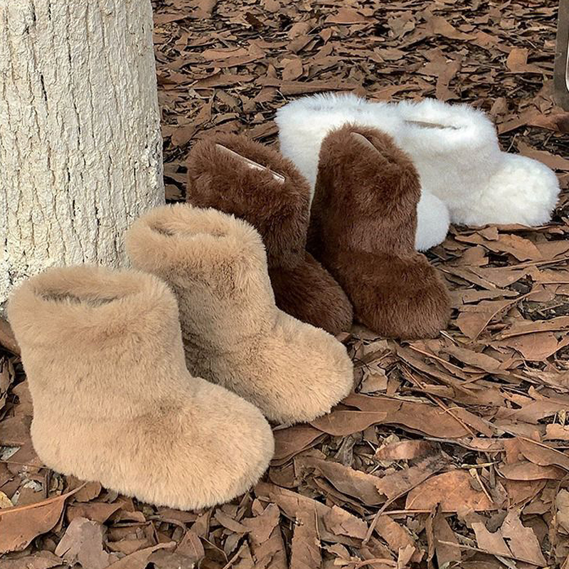 Kids Boots Fashion Design Toddler Girl Fur Boots Children Ankle Snow Boots Warm Shoes Kidsnest Girls Christmas Sizes US5.5C-US12.5C K1171
