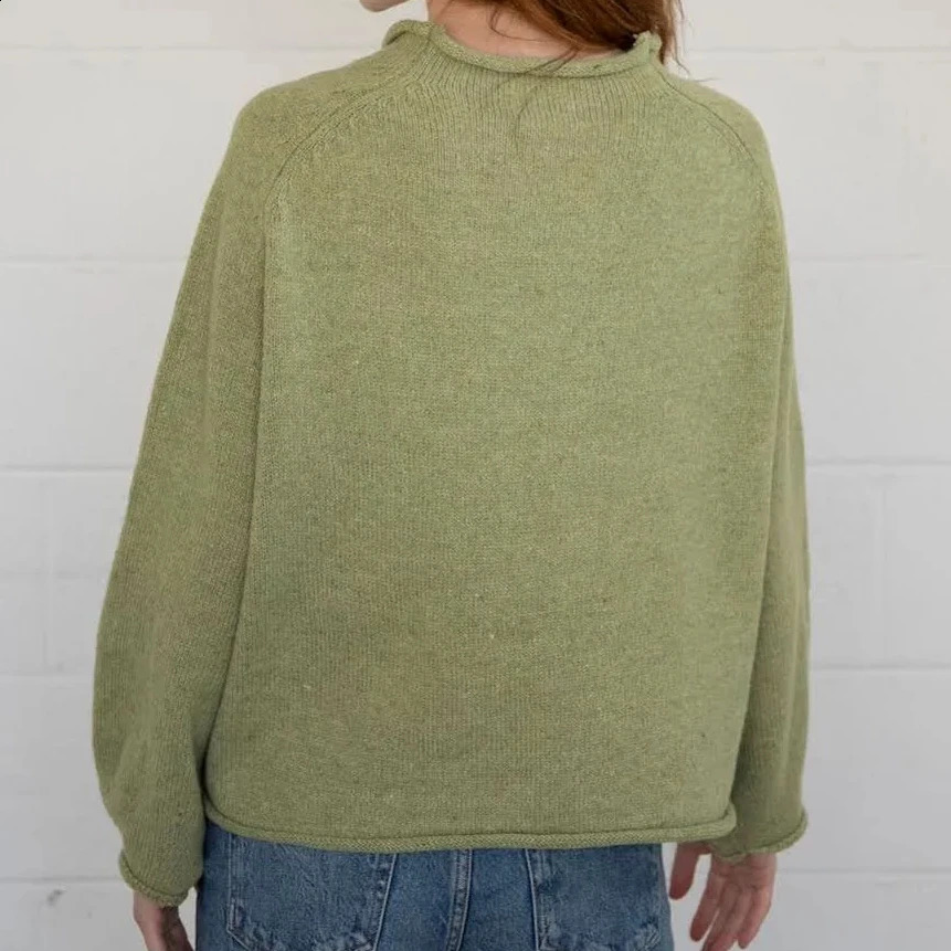 Collection Sardine Knitted Sweater Light Green With Fish Pattern Women Pullover For Casual Wear 251023
