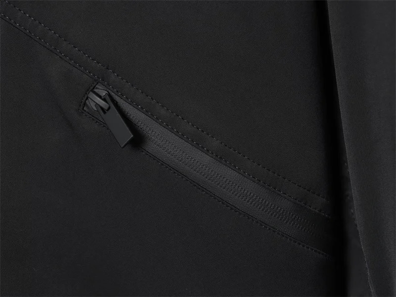 Womens Coat Autumn Style Black Long Sleeve Hooded Waterproof Windproof Simple Jacket Casual Fashion Versatile 251013