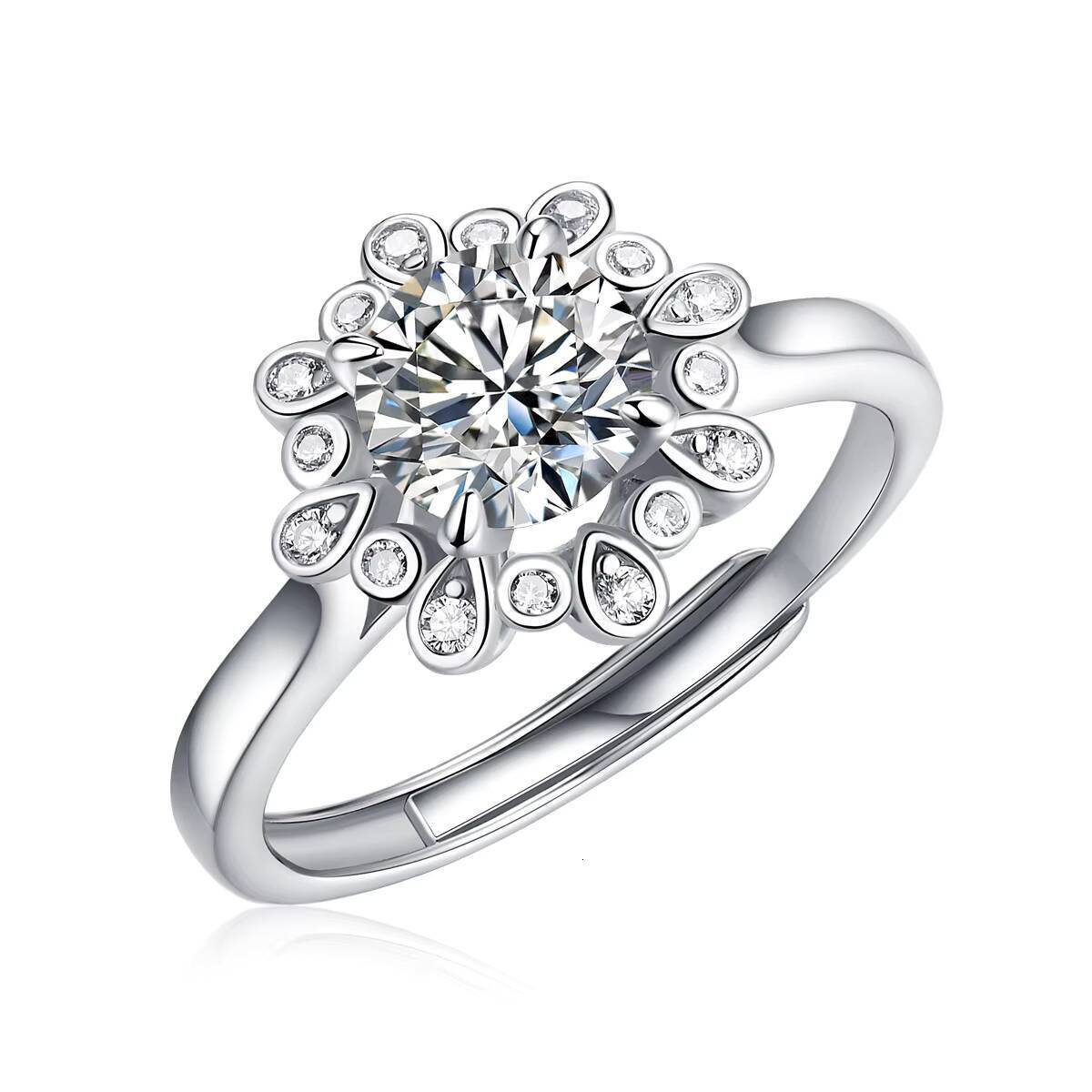 Nabest Luxury 925 Sterling Siver GRA Certified VVS D Color Moissanite Ring Engagement Wedding Rings Fine Jewelry Wholesale