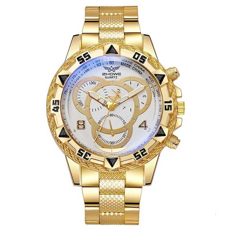 Luxury Mens Quartz Watch Classic Business Men Wristwatch Large Dial Alloy Steel Strip Blue Light Three Eye Mens Quartz WatchL251023