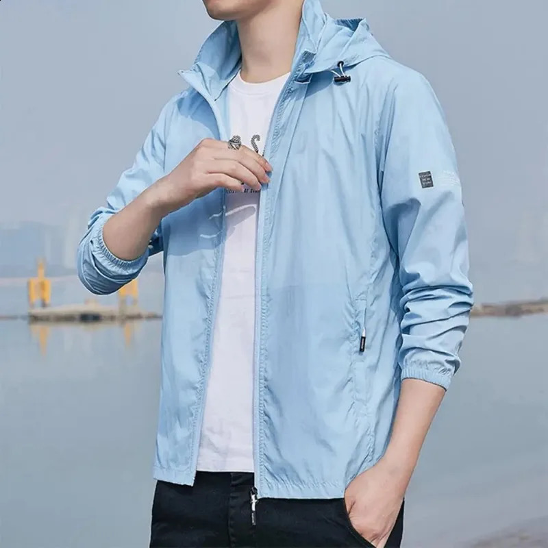 Sun Protection Coat Solid Color Long Sleeve Breathable Hooded Loose AntiUV Summer Zipper Quick Dry Jacket for Outdoor 251015