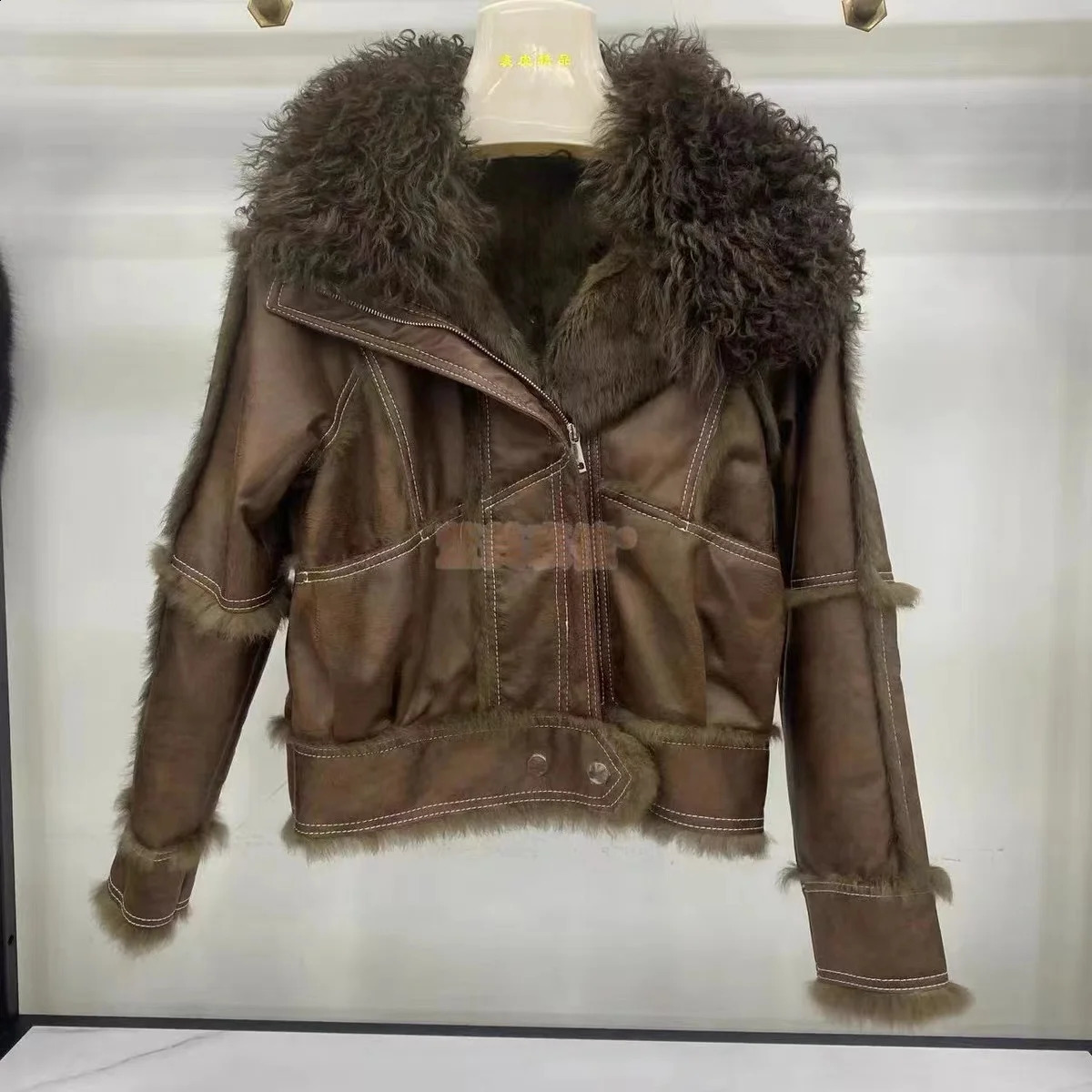 Rex rabbit fur Coats With Genuine Sheepskin Leather Wholeskin Natural Jacket Outwear y Women Winter 251022