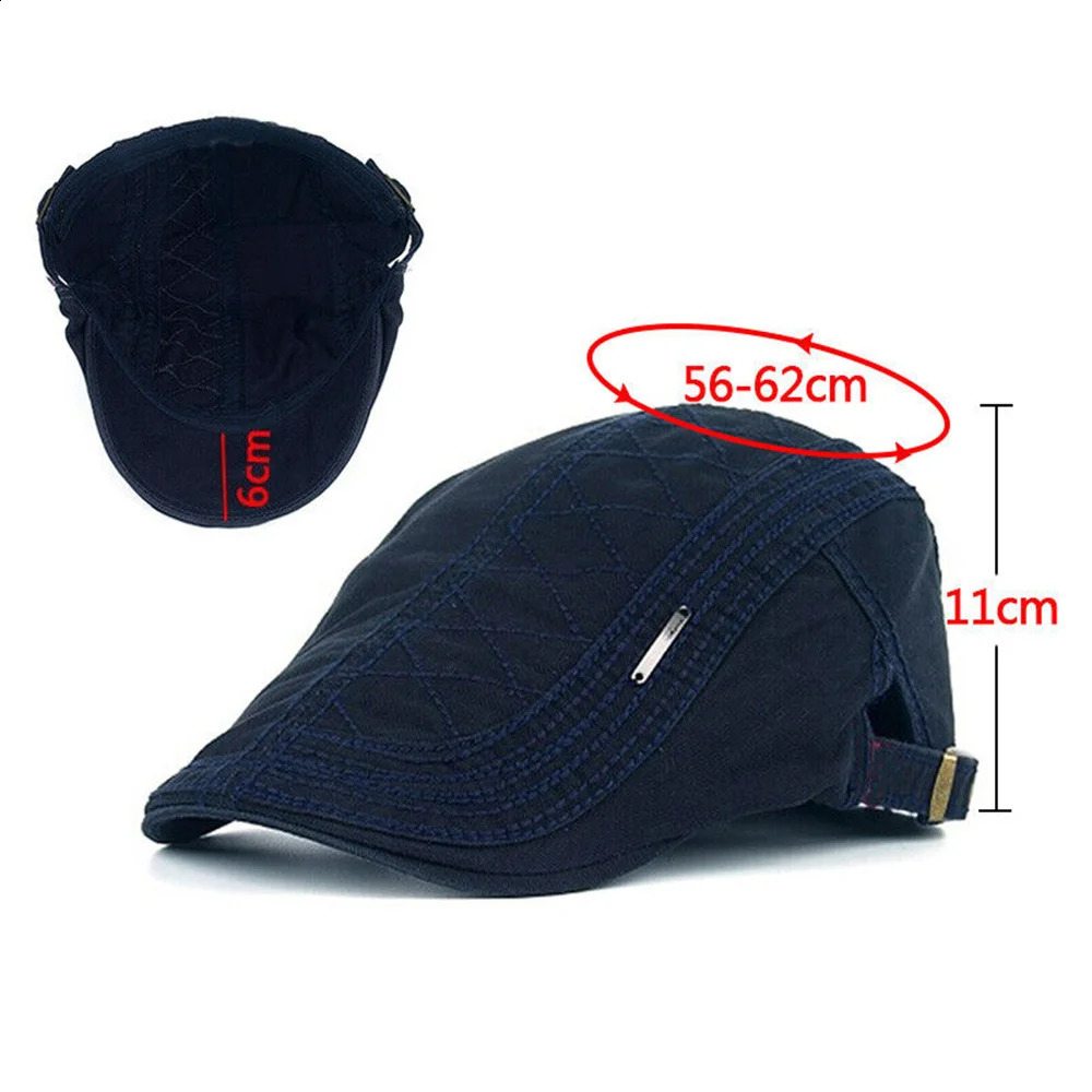 Men Beret Fashion Solid Color Flat Cap Summer Visor For Male Vintage Cotton Casquette Berets Adjustable sboy Hat 251021