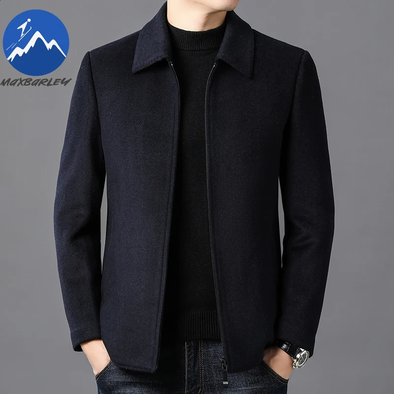 Maxbarley Wool Coat Men High Quality Detachable Down Jacket Lapel Windproof Coats Winter Warm Woolen Blends Overcoat 251023