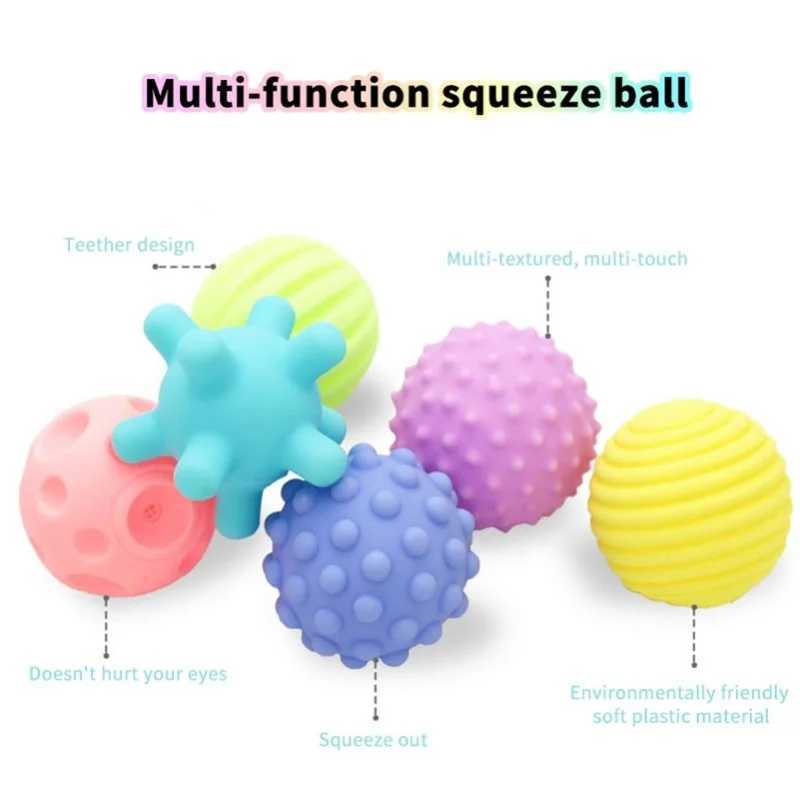 Childrens Toy Balls Babies and Toddlers Grab Balls Soft Rubber Play Toys Can Be Gnawed and Bitten When Pinched Baby Toys J251023