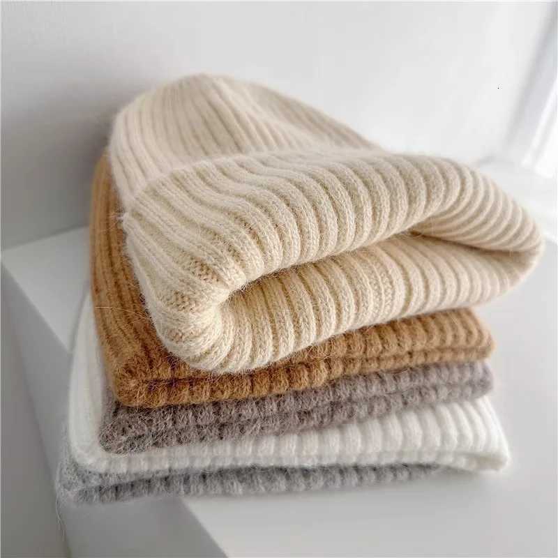 Winter De Brimss Casual Hat Warm Rabbit Fur Knit Hat wens doublayer Thick Wool Hat Casual Hat Toe Cold Hat 4m868W251023