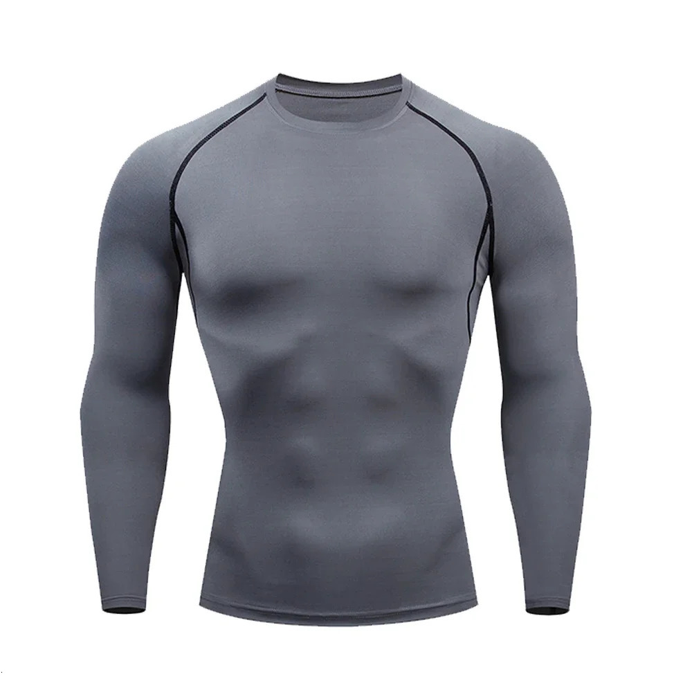 Mens Compression Shirt Men Fitness Long Sleeve Running Shirt Man Gym Under T Shirt Football Sportswear Tights 251020