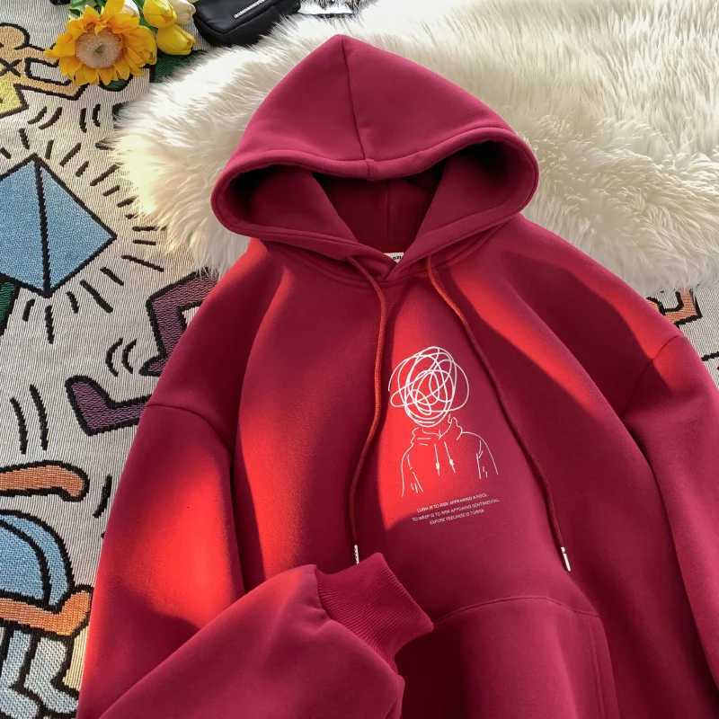 Cartoon Boy Brainstorming Printed Hoodies Mens Hip Hop Loose Sweatshirt Oversized Fashion Clothes Fleece Pullover SweatshirtsT251023