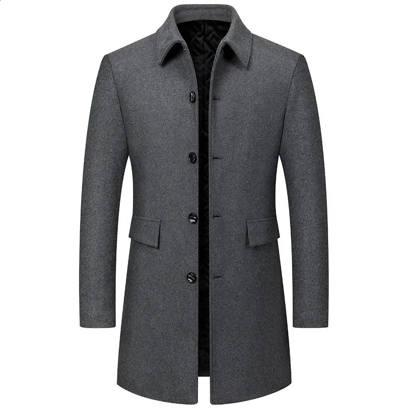 Men Woolen Lapel Business Casual Trench Coats Man Winter Long Jackets Overcoats Male Cashmere Blends 5 251023