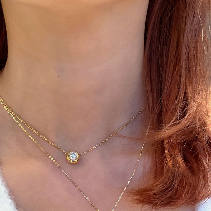 Necklace Designer luxury pendant necklace circle Zircon inlay for Women men Simple Elegant Fashion High-End 925 silver plated with 18K Gold Festival v