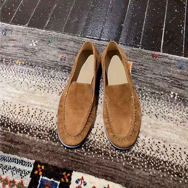 Free Shipping French Round Pointed Flat Bottomed One Footed Lazy Loafers For Women