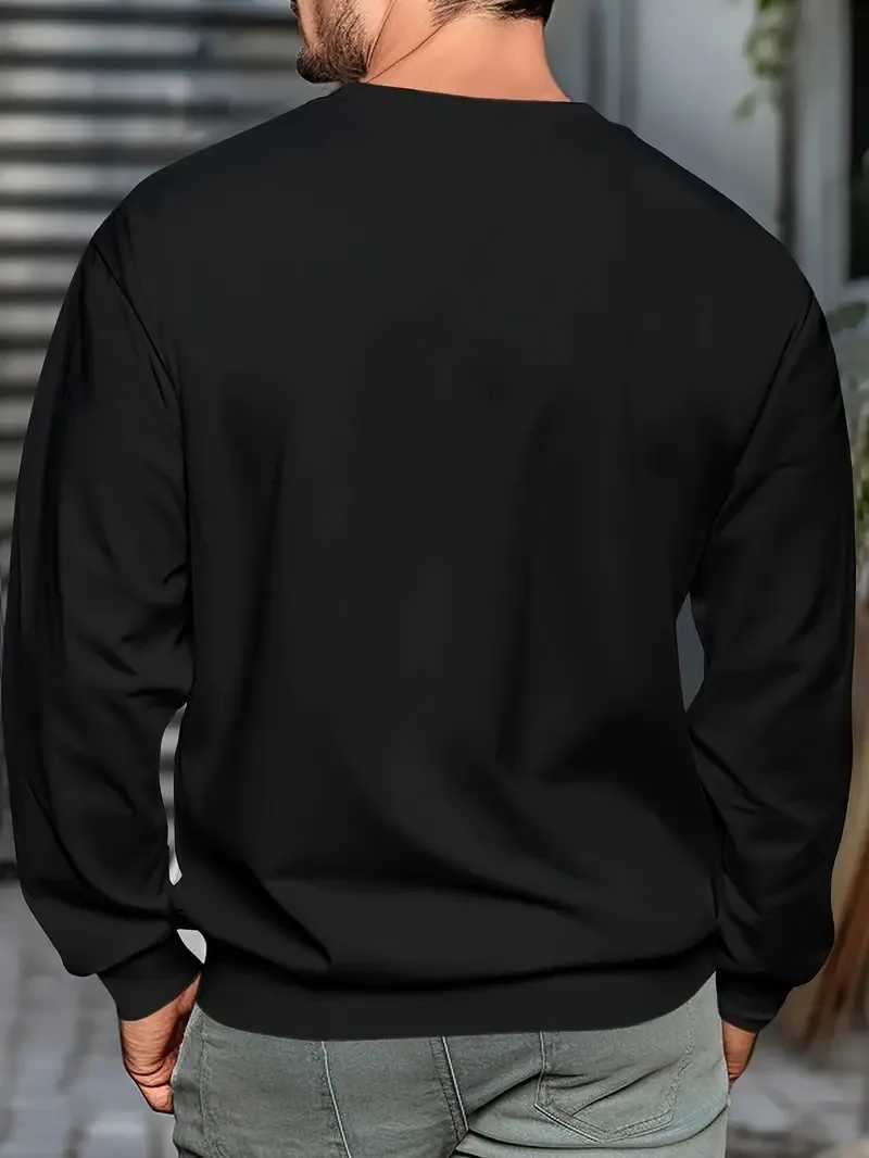 The new mens roundneck sweatshirt for Spring and Autumn 2025 features a casual fashionable and comfortable 3D pattern printT251023