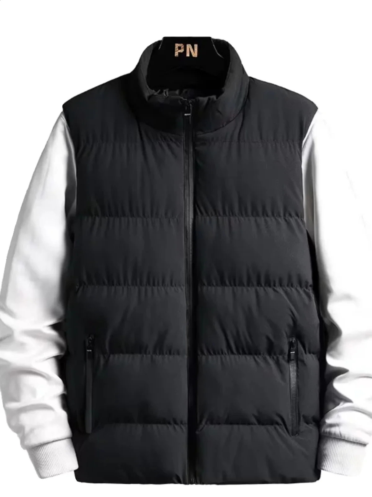 Mens down Vest Thiened Casual Cotton Warm Stand Collar oulder Bared Vest Autumn Winter Sle Faionable Slim Fit 251023