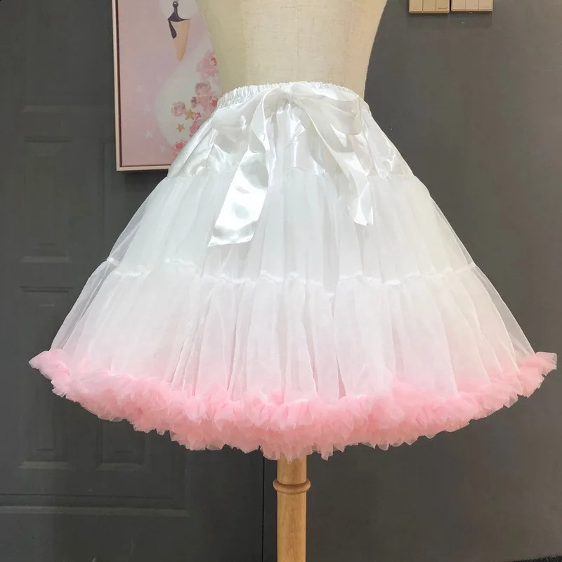 Crinoline Inner Bustle Cosplay Tutu Puffy Women Flower Style Lolita Fluffy Petticoats Cancan Skirt Under Wedding Dress 251022