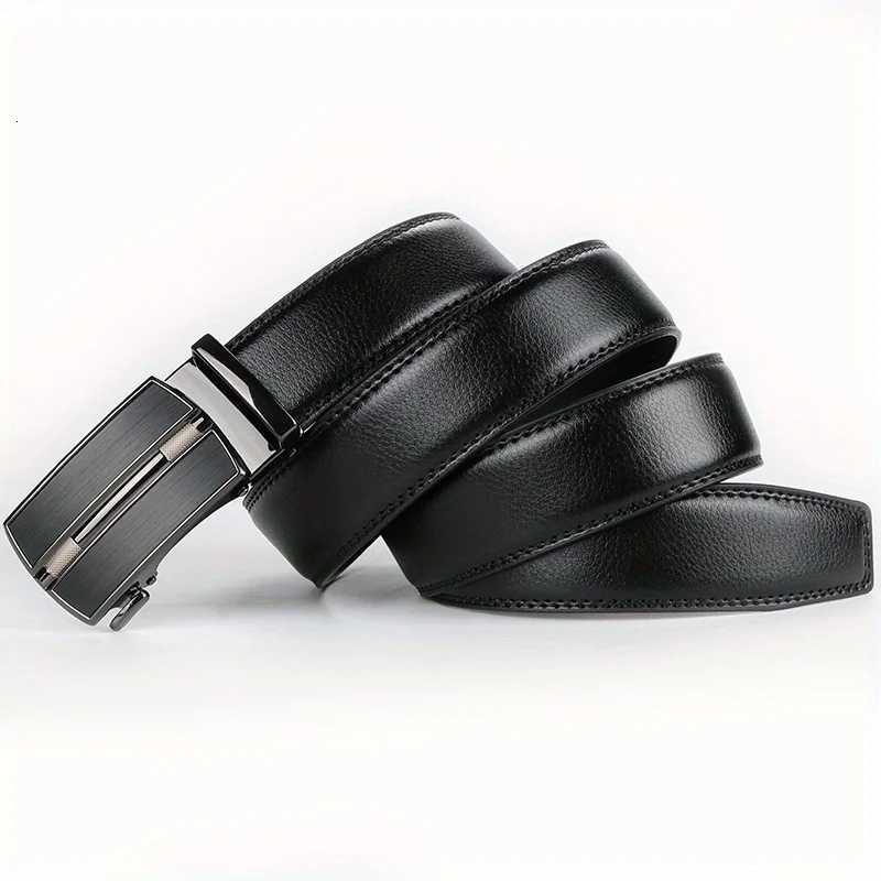 Mens Leather Belt Adjustable White Automatic Buckle Minimalist Formal Casual Belt for Business Work Waist Straps BeltsXJ251023