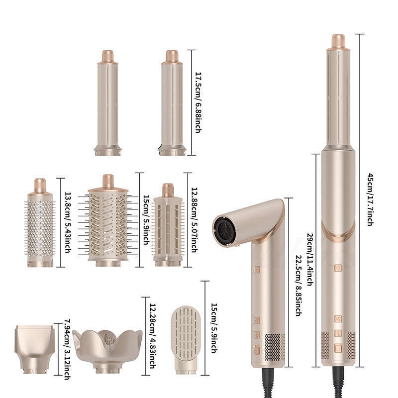 Well Known Brand Designer Ight-in-one anion foldable hot air comb multifunctional air curl high-speed hair dry curling iron