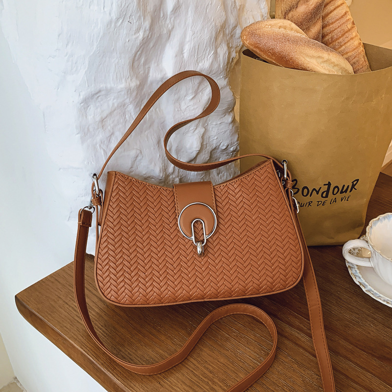 Luxury Brand Designer Bag High-End Woven Pattern Underarm Bag For Women 2025 New Korean Fashion Large Capacity Handbag Crossbody Bag