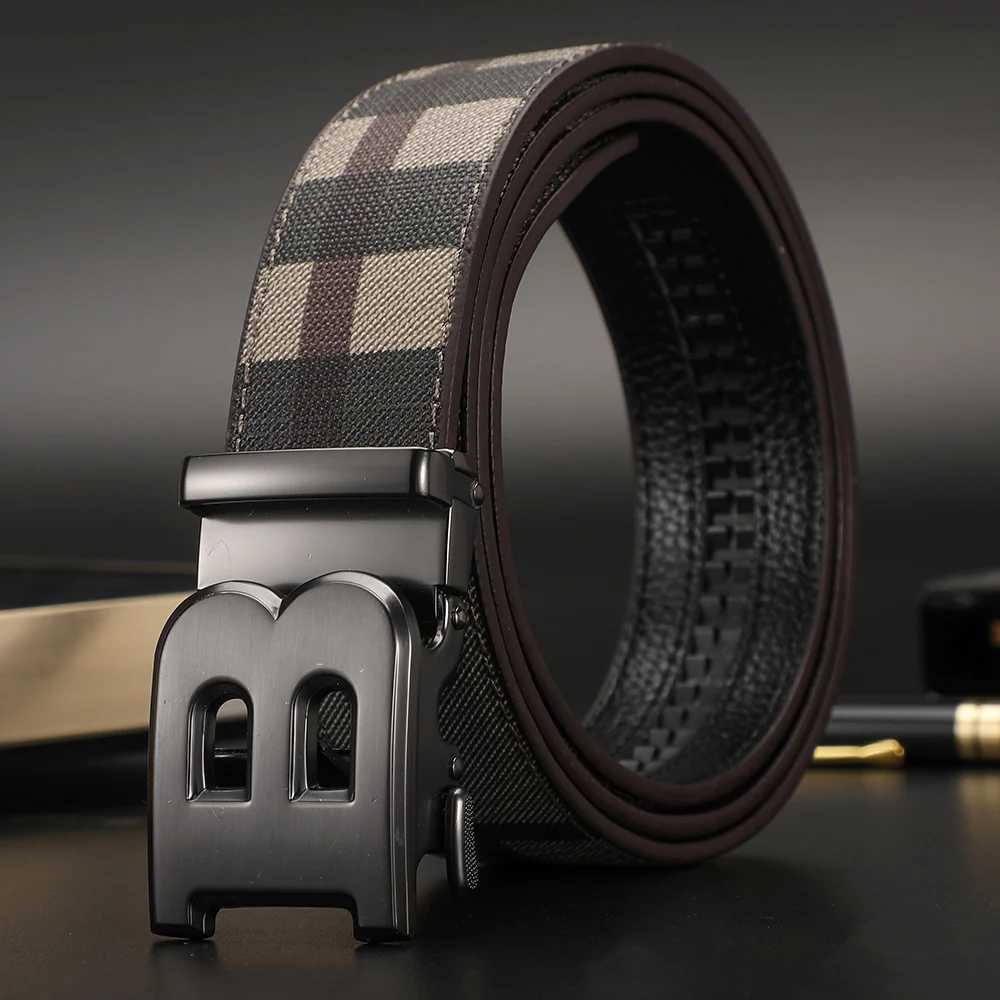 High Quality Designers Business Mens belt Luxury Brand Famous Male brand Belt Buckle Canvas Genuine Leather Belt for men jeansXJ251023