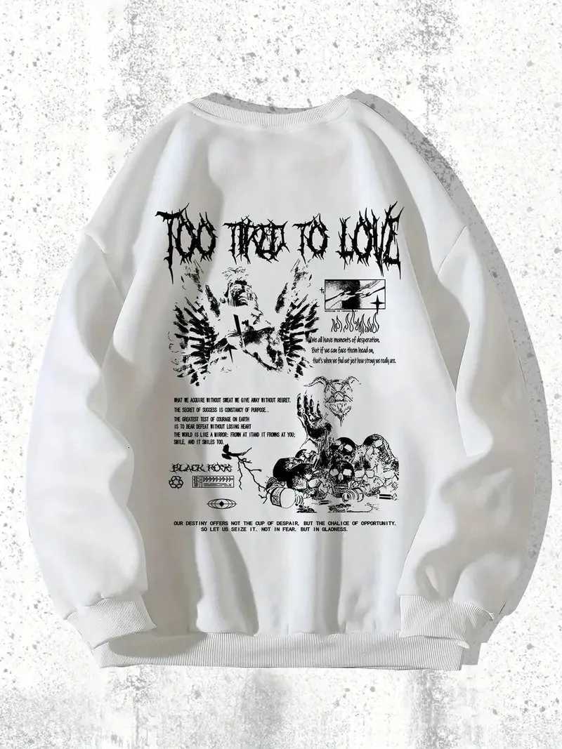 The new mens roundneck hoodie for Spring and Autumn 2025 features a casual and comfortable 3D pattern print on the streetT251023