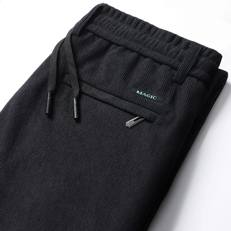Mens Casual Pants Elastic Waist Sweatpants Autumn Winter Clothes Drawstring Trousers Male Corduroy Warm Large Size 251023