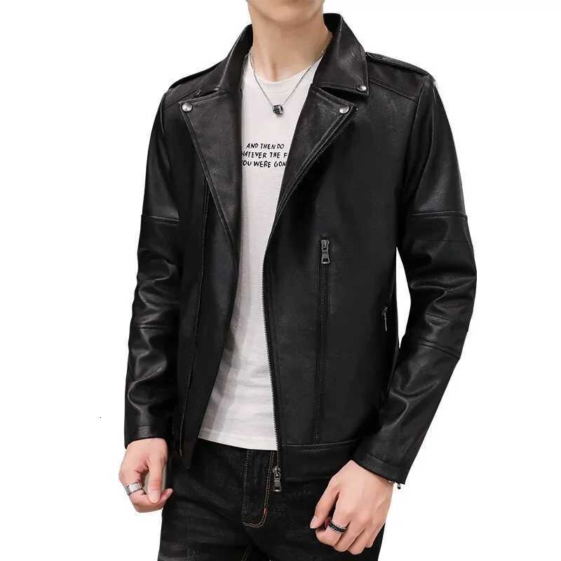 New Biker leather jacket autumn winter mens jacket Coat handsome PU leather jacket Korean Slim Fit Side zipper leather jacket W251023
