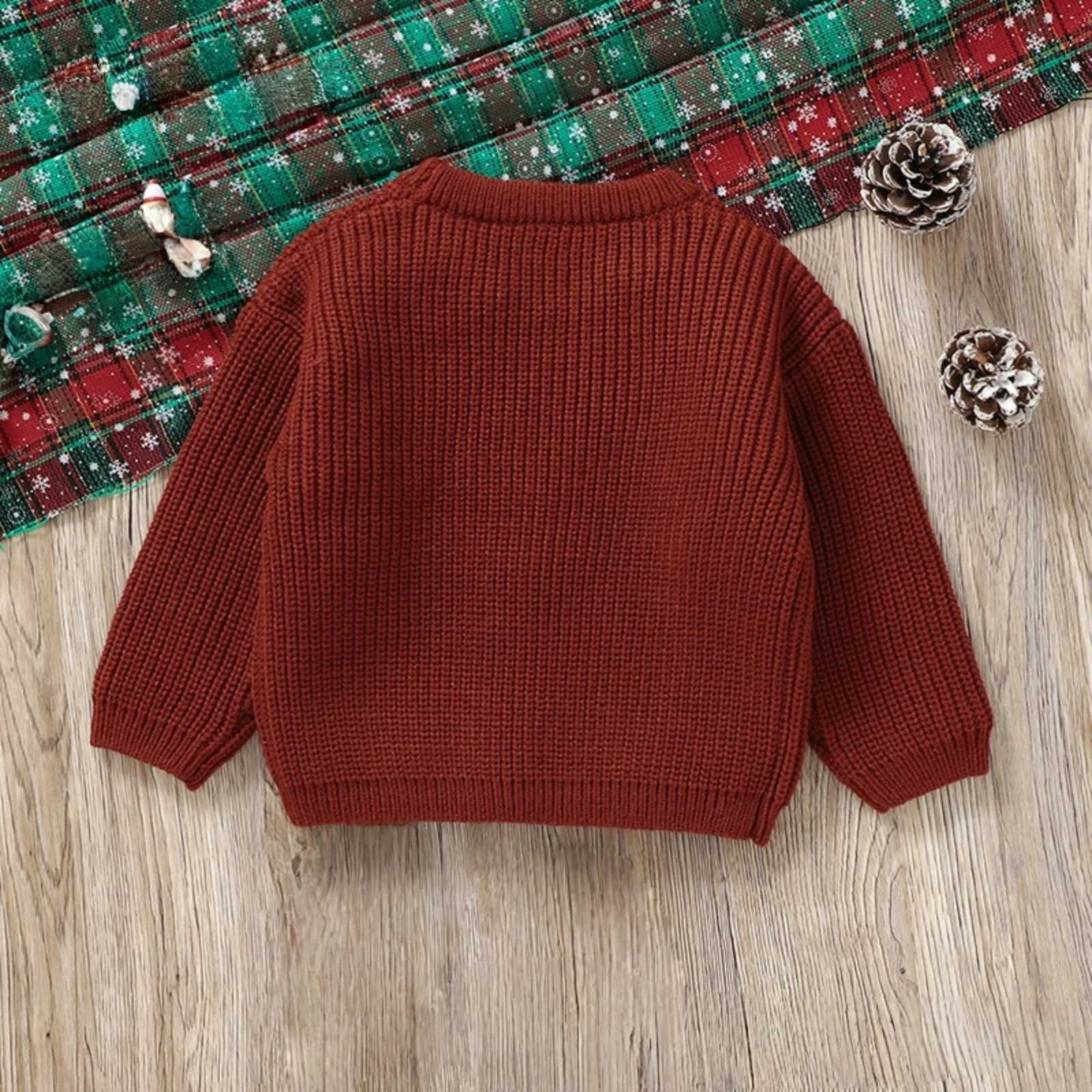 Christmas Reindeer Sweaters for Baby Boy Girl Fall Casual Fashion Knitted Sweater Kids Winter Warm Cute Pullover Sweatshirt12Y C251023