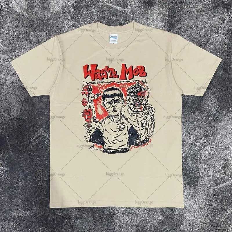 New Retro Street Spoof Tshirt Loose Fashion Trendy Brand Clothing for Women American Goth Harajuku Oversized Shortsleeved MenXJ251023