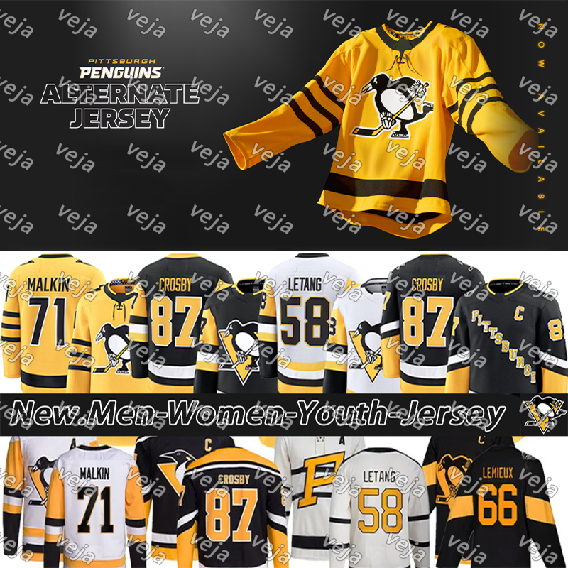 #87 Sidney Crosby Jersey #71 Evgeni Malkin Penguin hockey jerseys Jake Guentzel jersey Erik Karlsson Kris Letang Bryan Rust Jeff Carter Lemieux Jersey