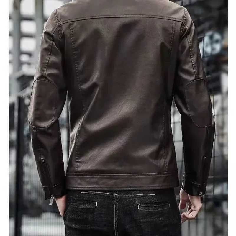 Men Leather Suit Jacket Men Slim Fit Short Coat Men Fashion Leather jacket Streetwear Casual Blazer Jackets Male Outerwear W251023