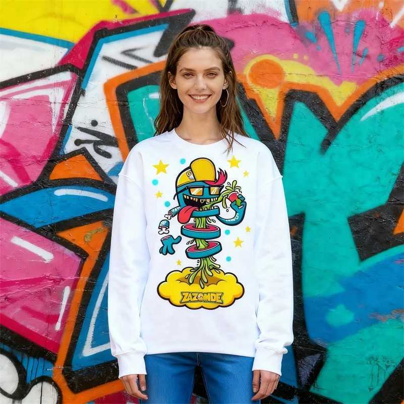 ZAZOMDE Mens Cotton Long Sleeve Tee Vintage Retro Cartoon Graphic Print Loose Fit Casual Street Style Humorous Design For MenXJ251023