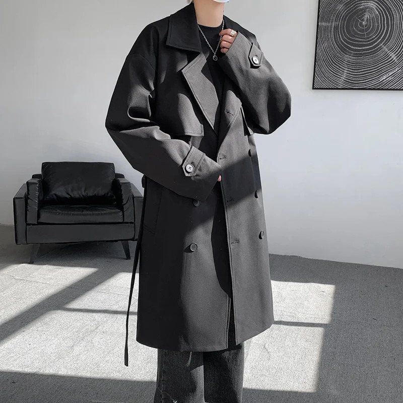 2025 Autumn Long Style Versatile Casual Korean Coat Mens Fashion Trench Windbreakers Male Good Quality Jackets 251014