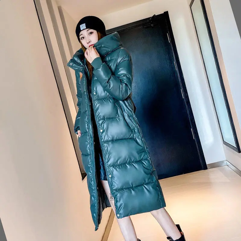 Winter Long Down Jacket Womens Fashion Thick Cotton Parkas Outwear Plus size 4XL Loose Windproof Hooded Snow Coat Female 251022
