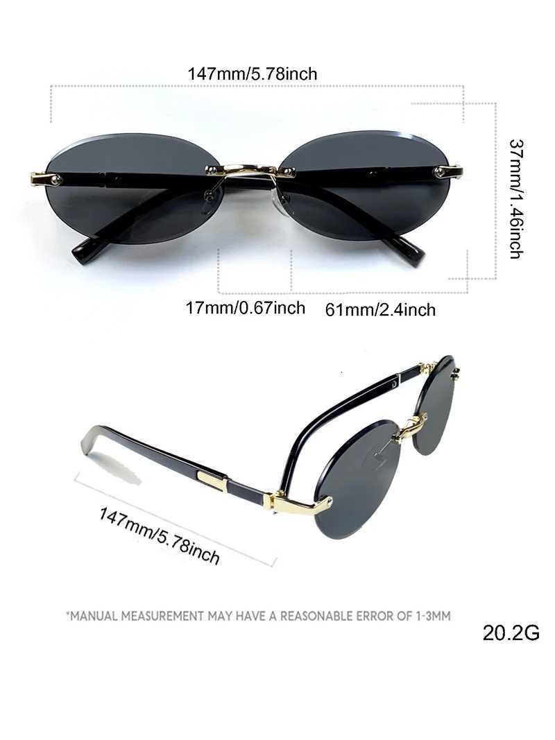 Rimless Sunglasses Oval Fashion Popular Female Male Sunglasses Round Sunglasses Female Male Summer Travel GlassesW251023