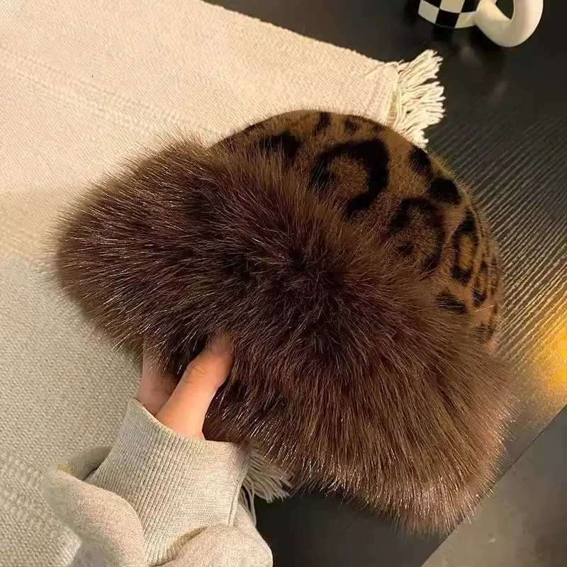 New Winter Warm Thicken Beanies Leopard Print Faux Fur Mongolian Hat Ethnic Style Fisherman Hat Traditional Headwear Fashion CapXJ251023