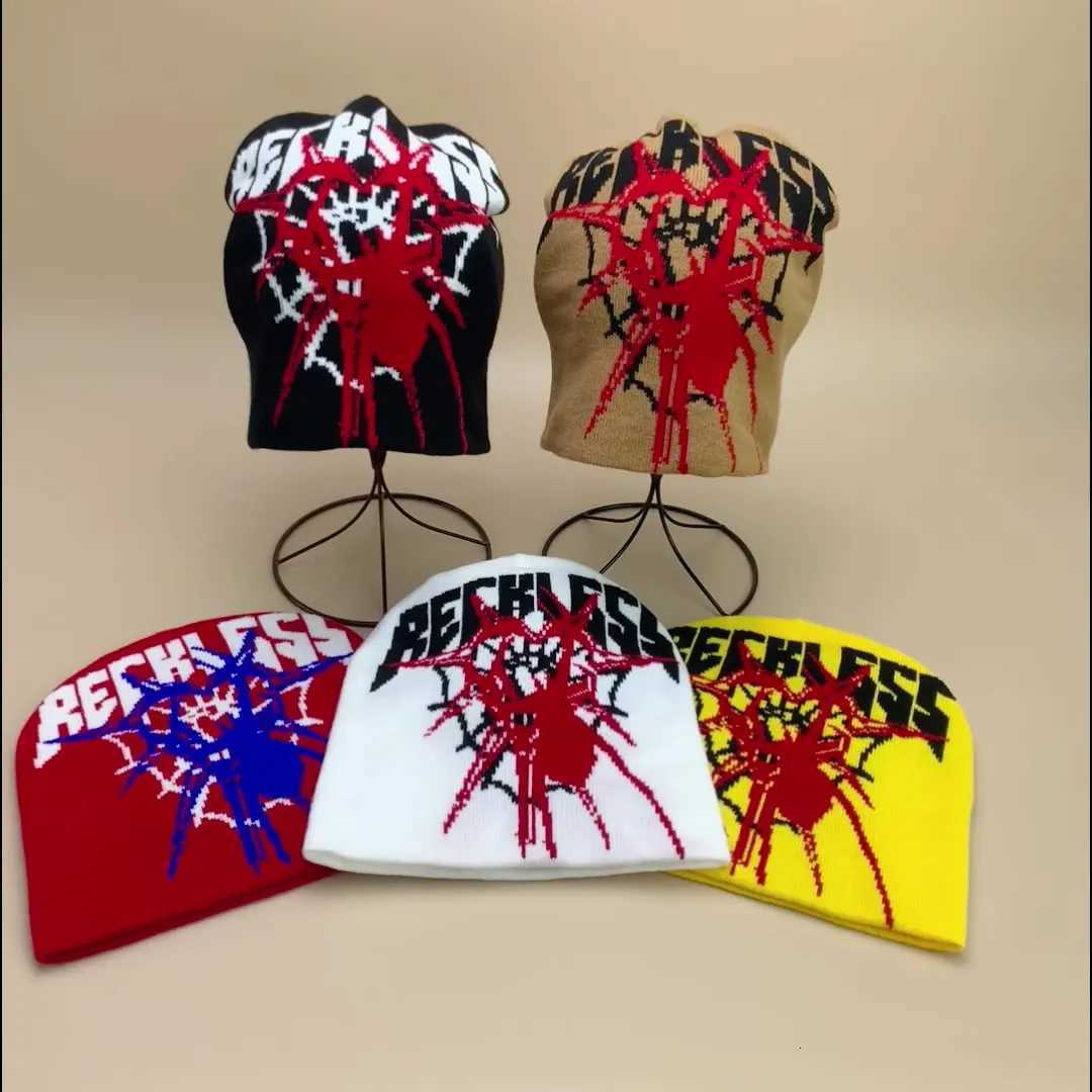 1pc Unisex Spider Web Pattern Beanie HatY2K Windproof Ear Protection Street Hip Hop Skull Cap HalloweenXJ251023