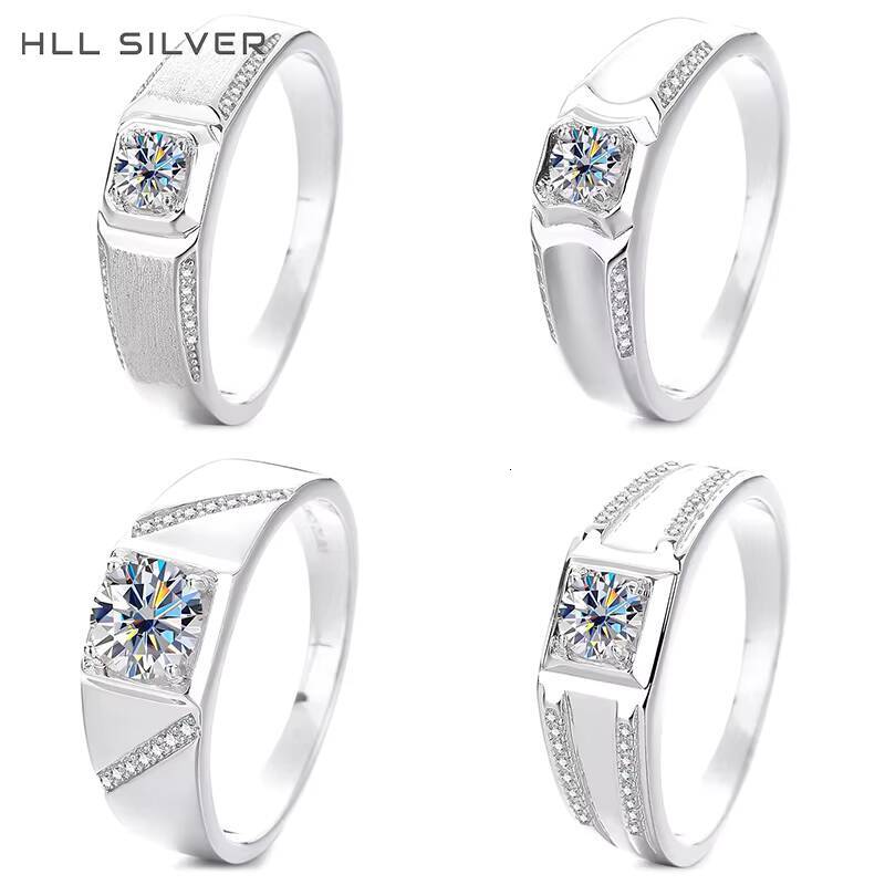 Classic 925 Silver Ring with 03ct 05ct 1ct Moissanite Brilliant Cut White Diamond High Quality Hight VVS Moissanite Man Ring