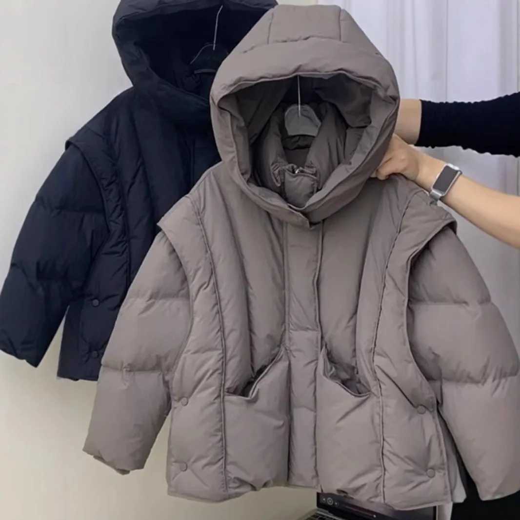 Coat Twopiece Effect Down Cotton Coat New Boys Children Korean Loose Casual Winter Thicken Warm Soft Comfortable Y251023