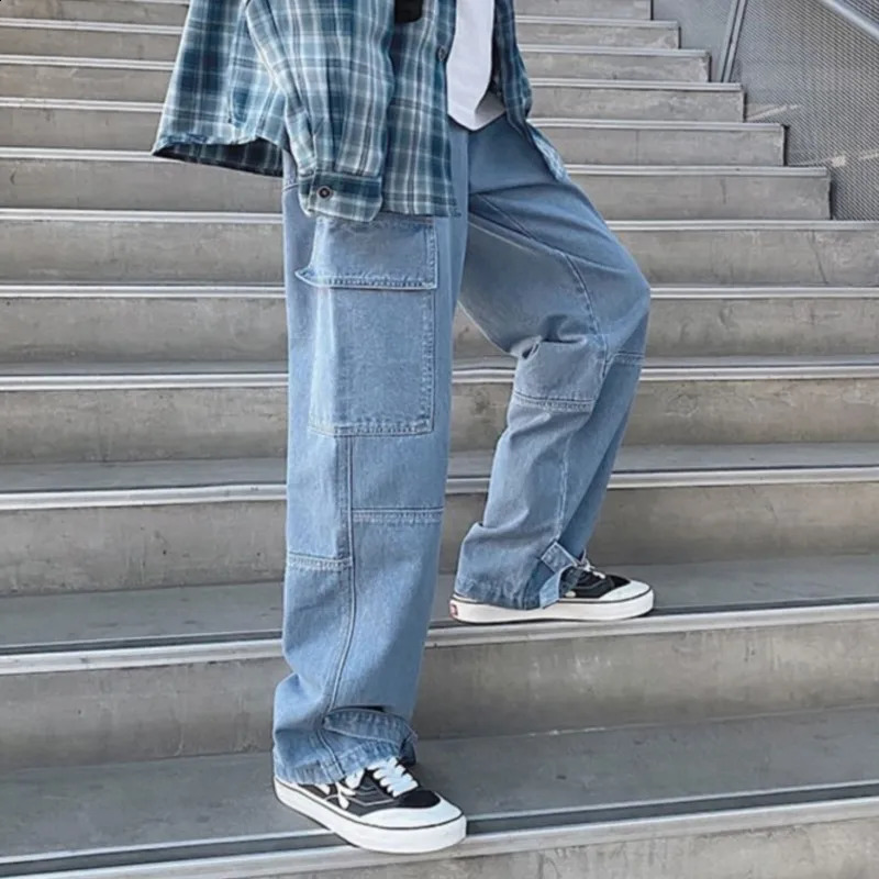 Cargo jeans Men Loose Straight Baggy Mens Jeans Mopping pants hip hop Streetwear Skateboard Neutral denim Wide Leg Denim 251018