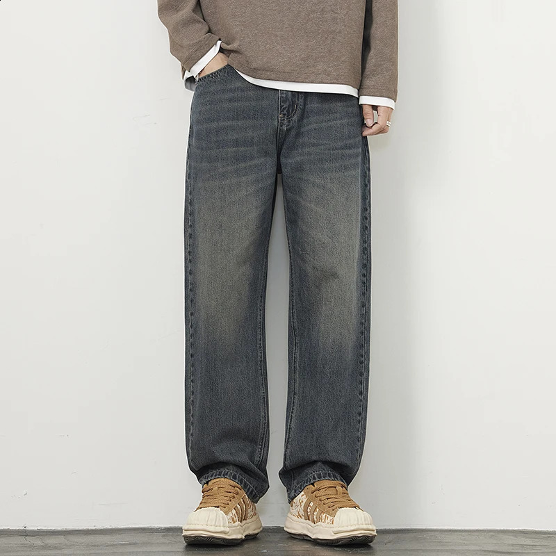 Highend Quality Autumn and Winter Retro Wash Jeans Man Loose Straight Leg N High Street Casual Pants 251018