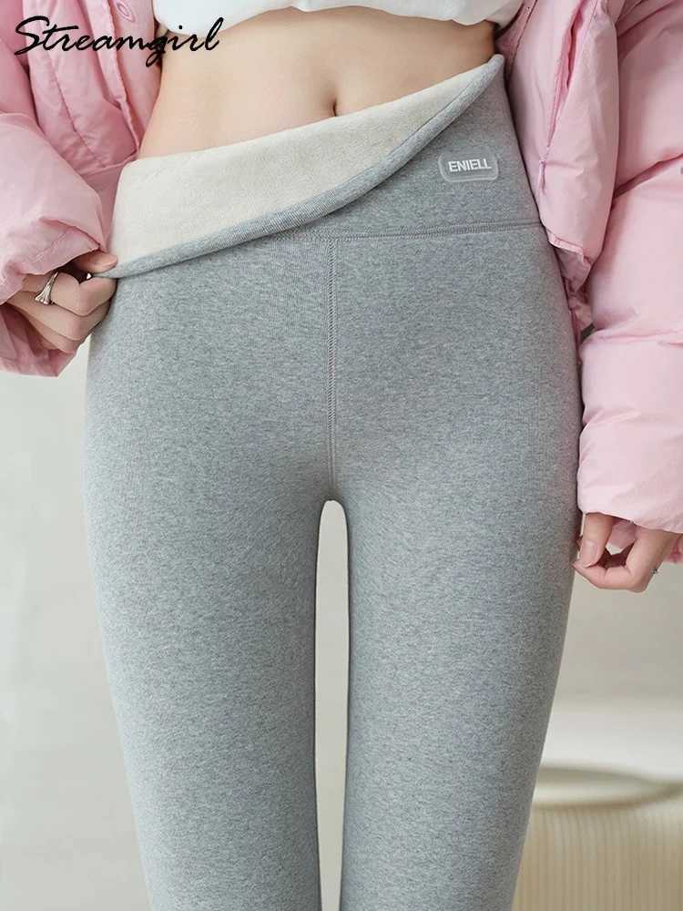 Streamgirl Thick Fleece Leggings Women Winter High Waist Black Outwear Tall Women Warm Thick Velvet Leggings For Winter PantsT251023
