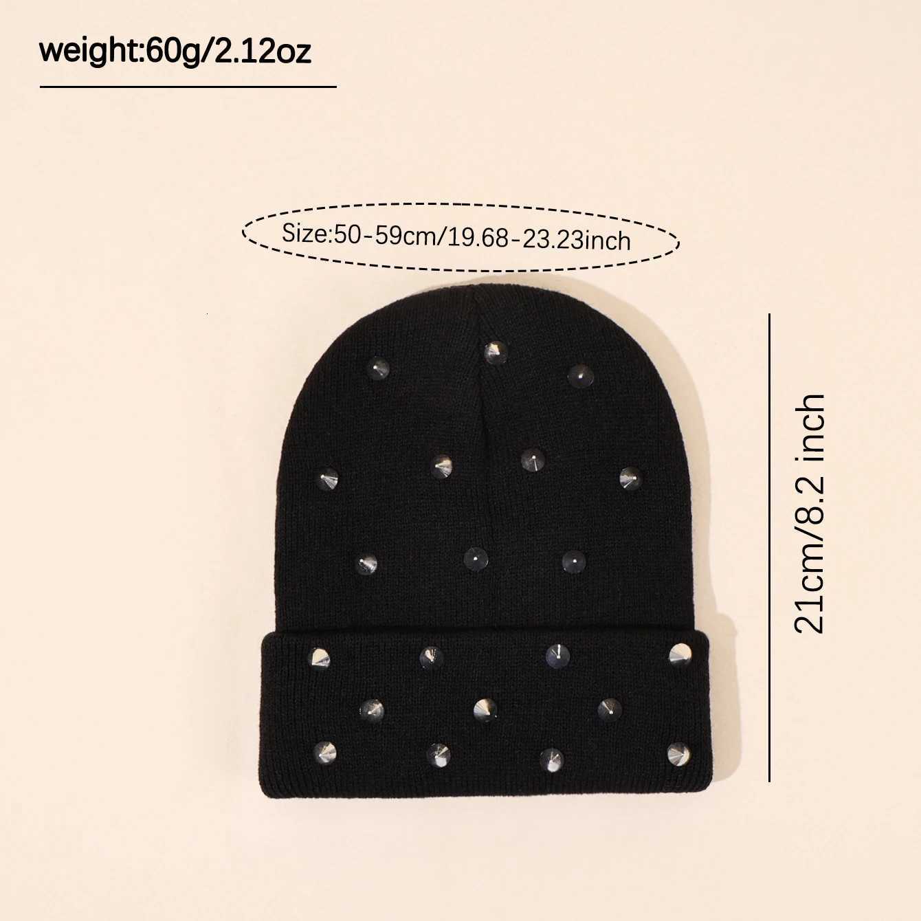 AutumnWinter Mens and Womens HoodiesMultiple Colors Riveted Woolen Hats Warm Knitted HatsTrendy Street Style BeaniesXJ251023