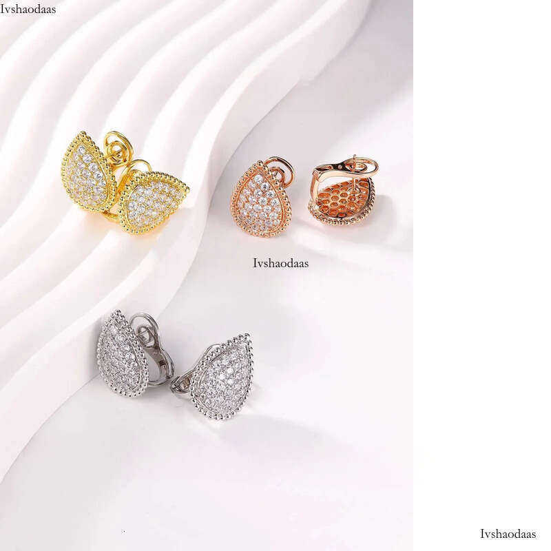 TYYL Vintage Ear Clip Earrings for Women Jewelry Fashion Party Large Water Drop Design Gold Plated Eardrop Stud Earring