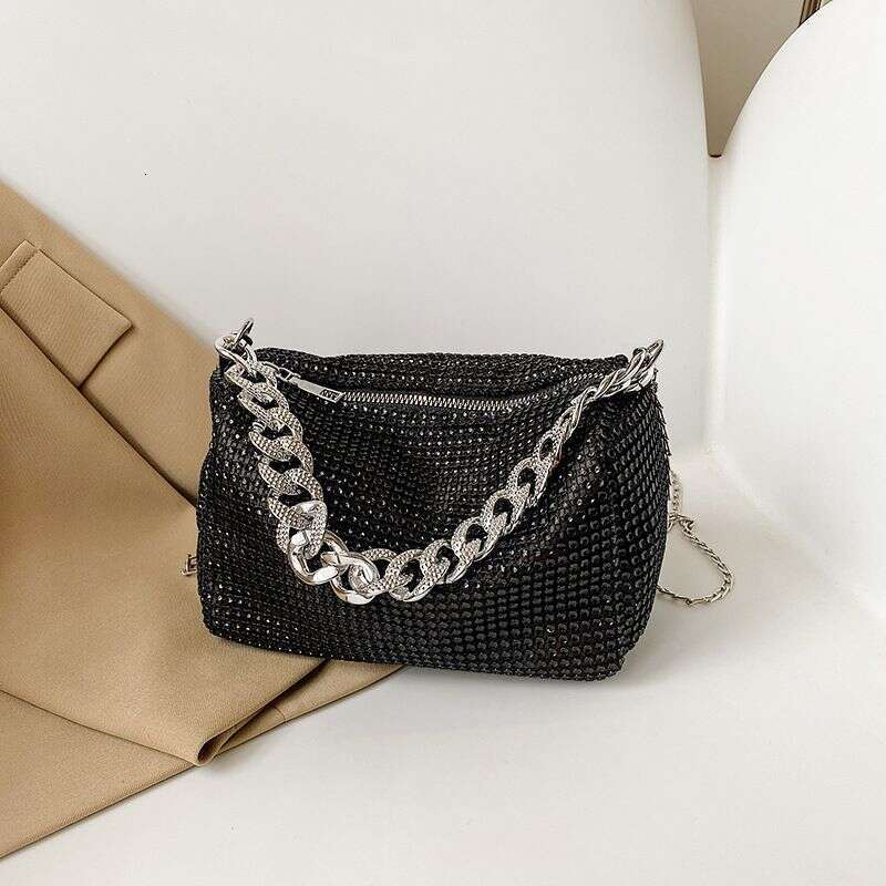 Chain For Women Summer New Trendy Korean Version Bright Dia Cylindrical Full Of Dias Fashion Casual Shoulder Crossbody Bag