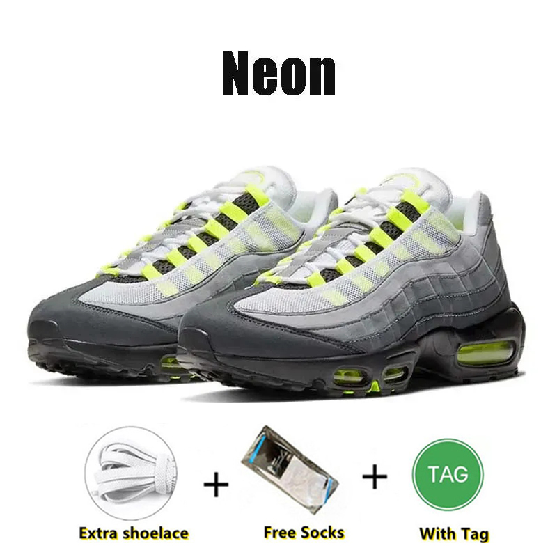 Designer 95s running shoes 95 men women Neon Triple Black White Stadium Green Crystal Blue Bred Dark Beetroot Solar Red Grey mens trainers sneakers eu