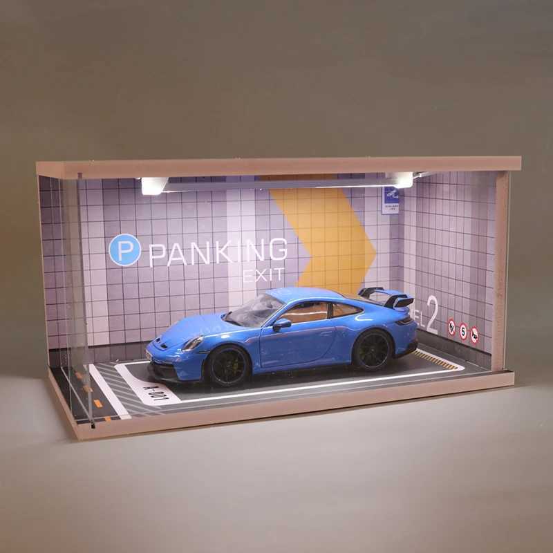 118 Car Models Parking lot Solid Parking Garage Model With lights And Acrylic Dust CoverT251023