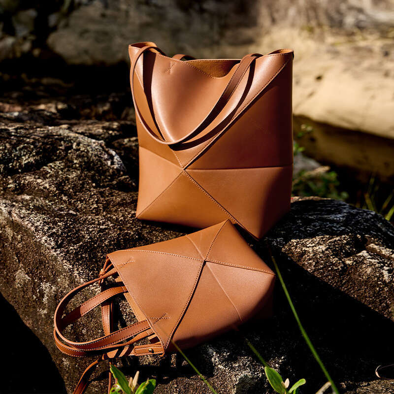 Luxury bag Women s Puzzle Fold Transformable Folding Tote Niche High End Genuine Leather Large Capacity Handbag Shoulder Bag