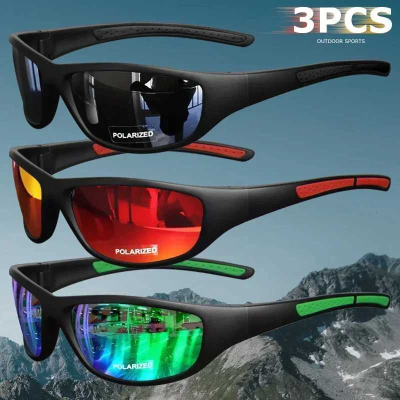 1pcs3pcs Polarized Sports Sunglasses for Men Women Unbreakable Wraparound Night Vision Driving Fishing Hiking GlassesW251023