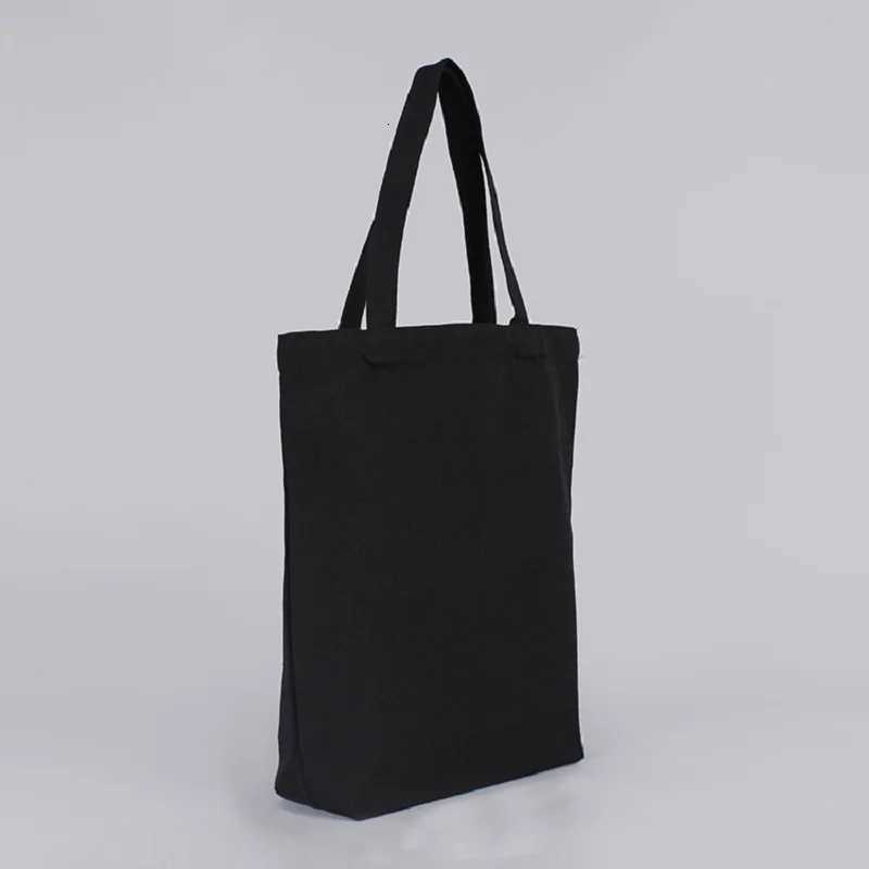 ISKYBOB Canvas Tote Cotton Bag Black Shopping Bag Reticule Cosmetic Bag Student Shoulder Bag Cosmetic Bag Canvas Belt PocketL251023