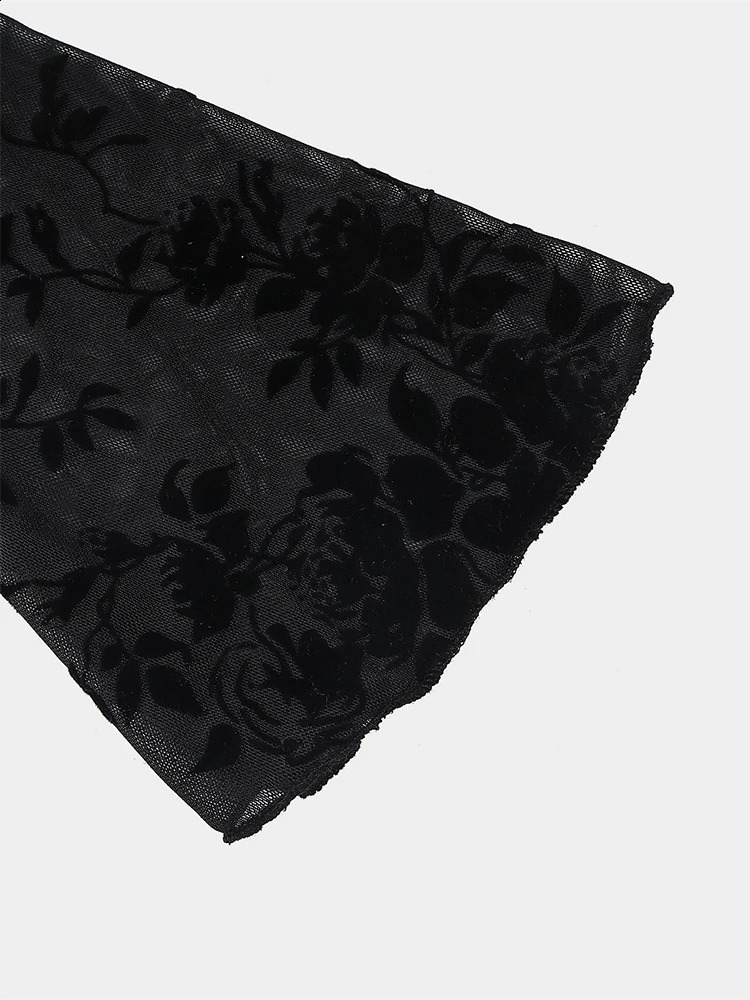 Womens Long Flared Sleeve round Neck Black Floral Lace Elegant Midi Dress Spring Summer Fashionable Casual Maxi Gown 251022